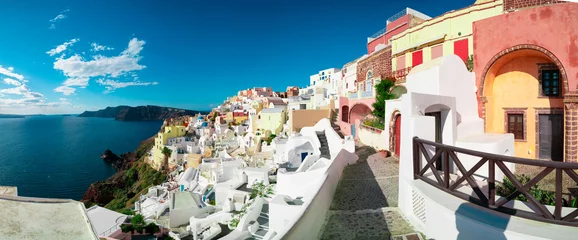 Foto auf Acrylglas view of the oia village and on the Greek island of Santorini © luchschenF