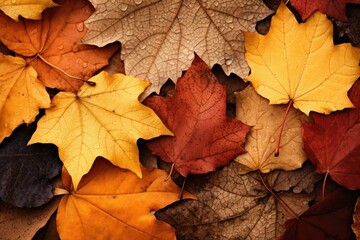 Naklejka na ściany i meble falling autumn leaf texture background