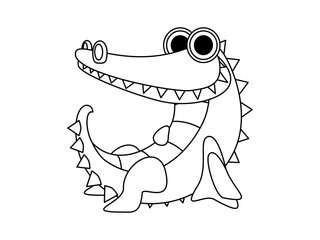predator crocodile coloring page vector illustration