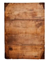 Old vertical wooden board isolated on transparent background