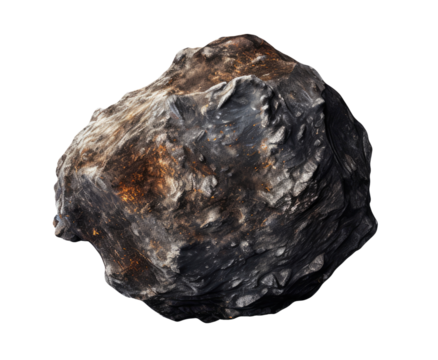 Big asteroid isolated on transparent background