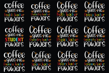 Coffee T shirt Design set, Coffee typography t shirt bundle
