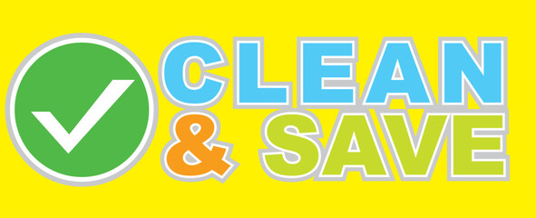 clean and save green and blue campaign vector illustration
