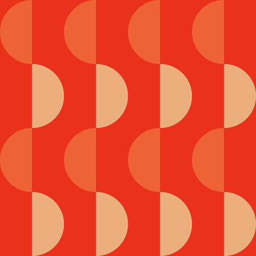 Vintage retro semicircle geometric pattern in the style of the 70s and 60s.
