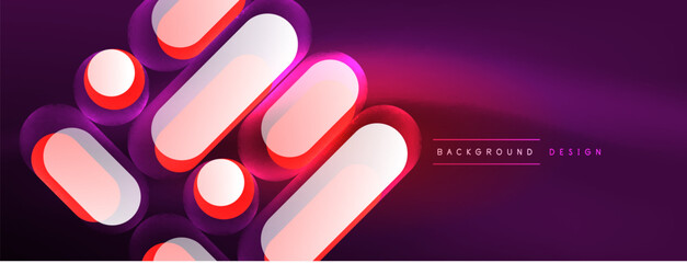 Neon circle abstract background. Template for wallpaper, banner, presentation, background