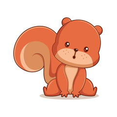 Cute Squirrel Character Design Illustration