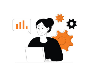 Woman With Laptop Working | Creative Work Series
