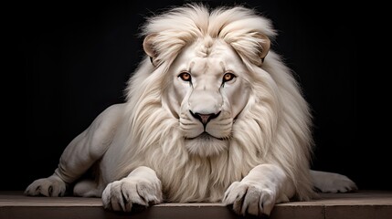 White lion isolated on white background