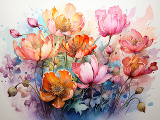 flowers watercolor