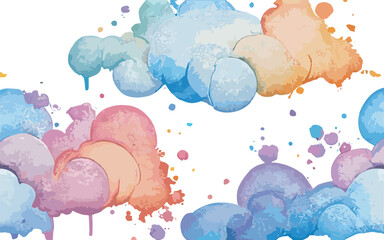 Abstract colorful pattern of watercolor clouds