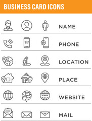 Business Card Icons Line