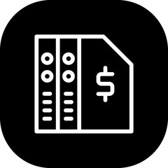 Finance document job business icon with black filled line outline style. business, finance, financial, document, report, corporate, analysis. Vector Illustration