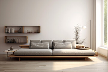 Interior design of creative modern furnitures decorated in living room for houses, condominium and apartment residence.