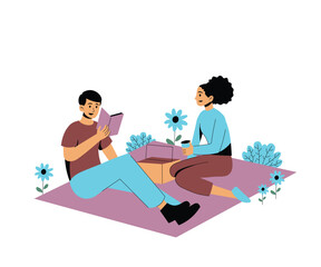 Couple Chill Camping With Reading Book | Summer Outdoor Activity