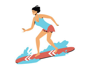 Woman Surfing in The Ocean | Summer Outdoor Activity