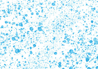 水滴が飛び散ったような青いインクの背景素材 Blue ink background material that looks like splashed water droplets