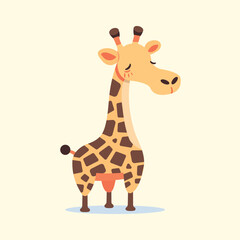 Fototapeta premium Cartoonish colorful giraffe. Vector illustration