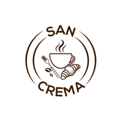 Logo template crema or cafe business, coffee cup, vending logo

