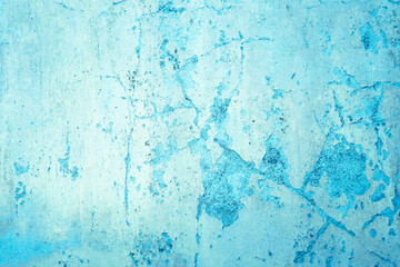 Decorative blue and white concrete texture for background in wallpaper. Crack cement stone, sand wall tone vintage minimal decor. Painted venetian abstract light of stucco with copy space for design.