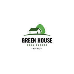 Free Green Home Logo Template Design Vector Illustration.
