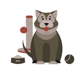 Large Dark Dog Sticking Out Tongue | Dog Series 