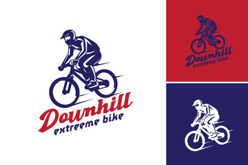 Downhill extreme bike logo design is a high-quality design asset suitable for creating logos for extreme biking events or brands. It conveys a sense of excitement and adventure.