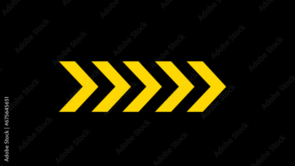 Poster right arrows on a black background. glowing arrows on a black background. 3d rendering glowing up ar