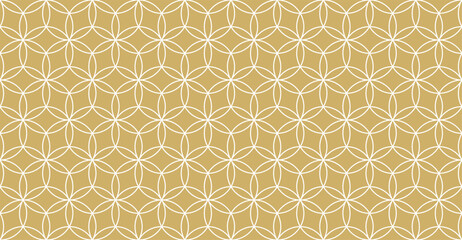 Seamless gold oriental pattern. Islamic background. Arabic linear texture. Vector illustration. - 675645825