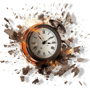 An Exploding Alarm Clock Sends Shards Flying Through the Air