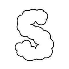 Alphabet Cloud Bubble outline Cute doodle cloudy Typography pastel colorful Trendy Retro Y2k childish for birthday nursery baby shower