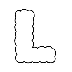 Alphabet Cloud Bubble outline Cute doodle cloudy Typography pastel colorful Trendy Retro Y2k childish for birthday nursery baby shower