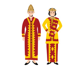 Red and Yellow Clothes North Sumatra | Indonesian Traditional Clothes 