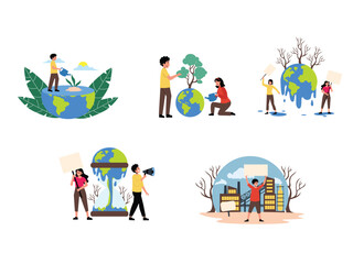 Fototapeta premium Death Trees Set | Climate Change Edition