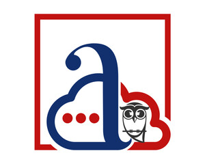 letter A with owl cloud logo