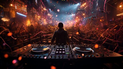 the DJ's music becomes the soundtrack to an epic new year's celebration.