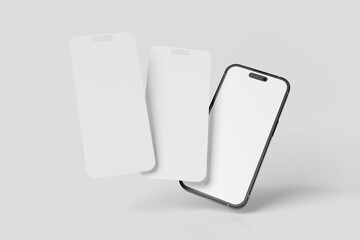 Blank Smartphone Screen 14 Pro Mockup 