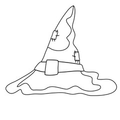 Witch hat line illustration
