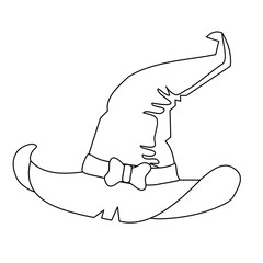 Witch hat line illustration