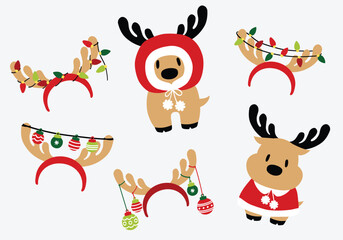 Christmas reindeer headband with ornaments - 675652248