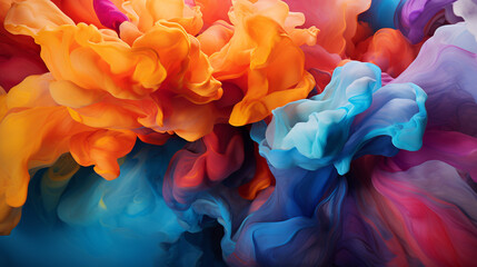 Obraz premium Multicolored smoke on a dark background 