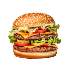 Hamburger for advertising isolated on white background