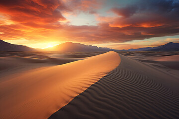 Fototapeta na wymiar Desert Sunset Sand Dune Photography