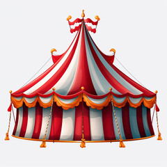 circus tent, carnival tent isolated on white background
