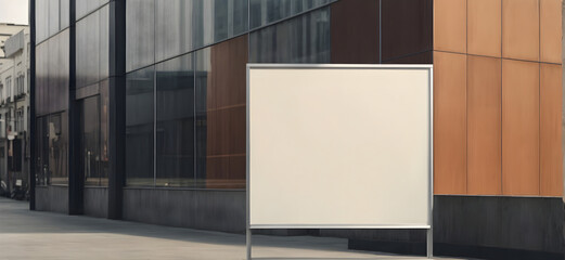 Empty building billboard mock up template poster,modern design outdoor constraction