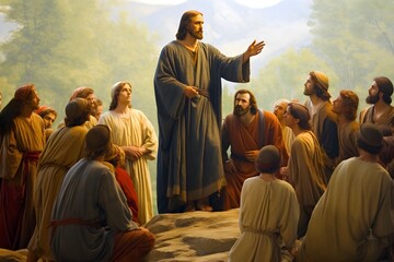 Jesus spreading his teaching to people