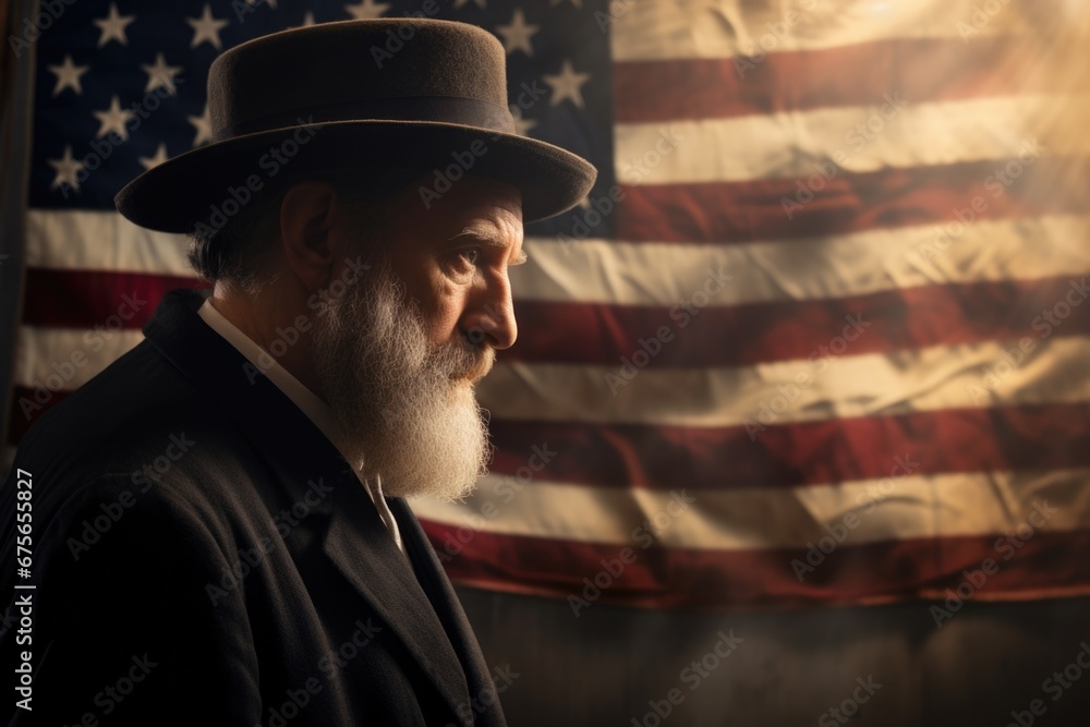 Poster A picture of a man with a long beard wearing a top hat. This image can be used to portray a sophisticated or eccentric character