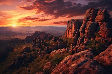A beautiful sunset over the majestic Rocky Mountains. Perfect for travel and adventure themes