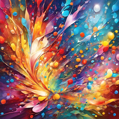 Obraz premium Abstract ink splashes. Abstract pattern. Splash of colorful paints.