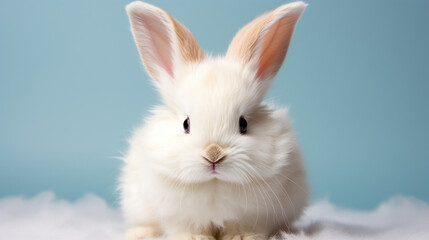 white rabbit on the snow HD 8K wallpaper Stock Photographic Image 