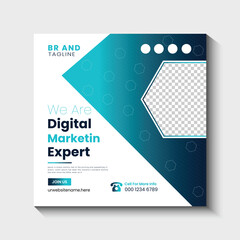 marketing live webinar and corporate social media post template